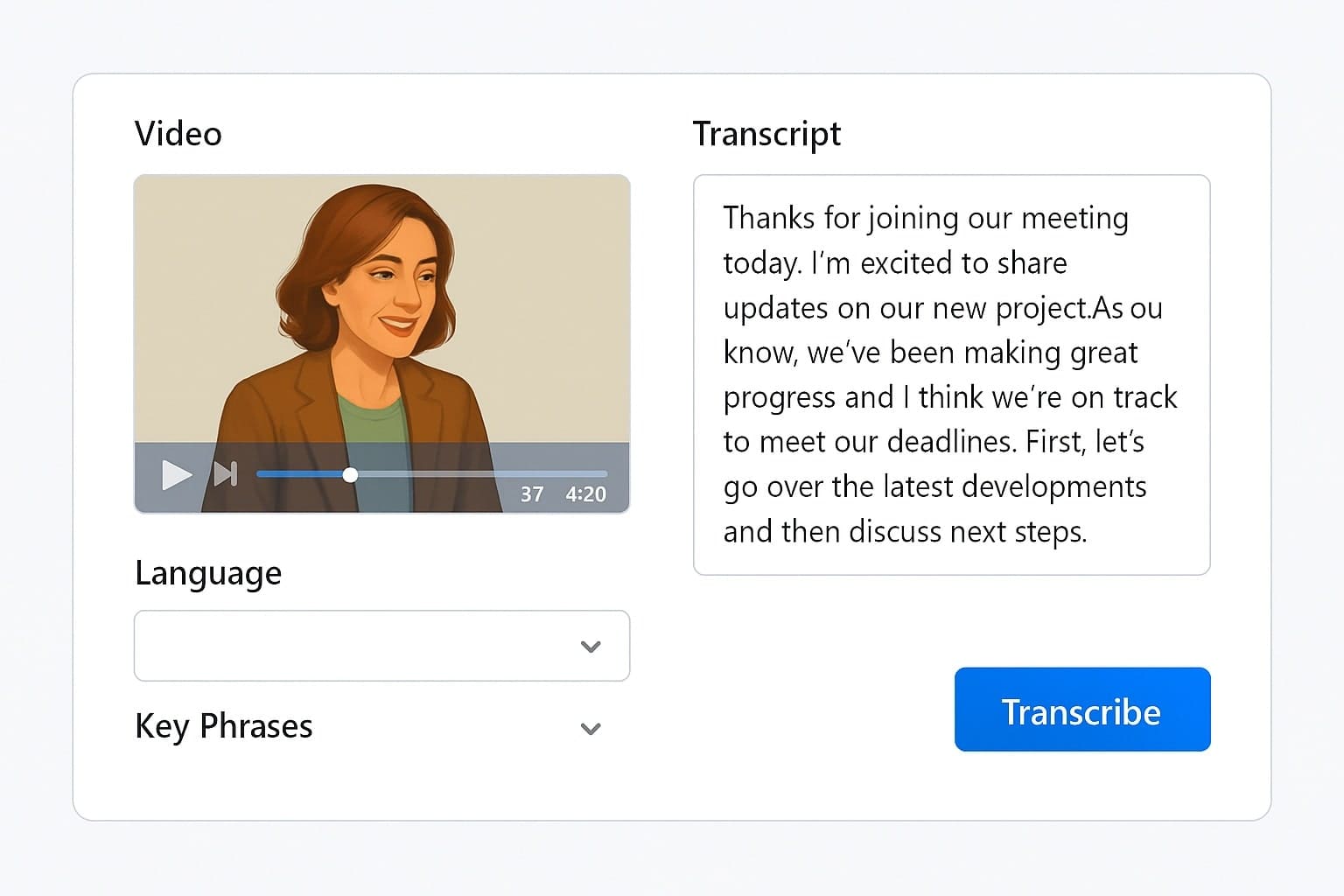 Transcribing Video to Text