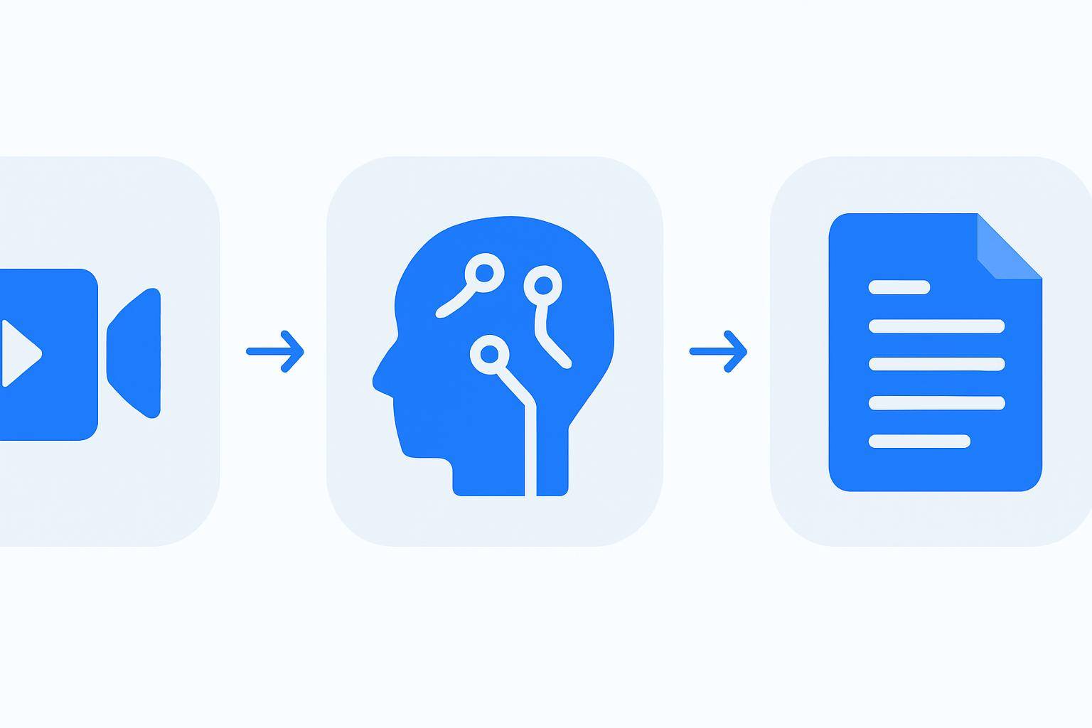 How to Make Long Videos Easier to Watch with AI-Powered Summaries — step-by-step AI transcription process visualization