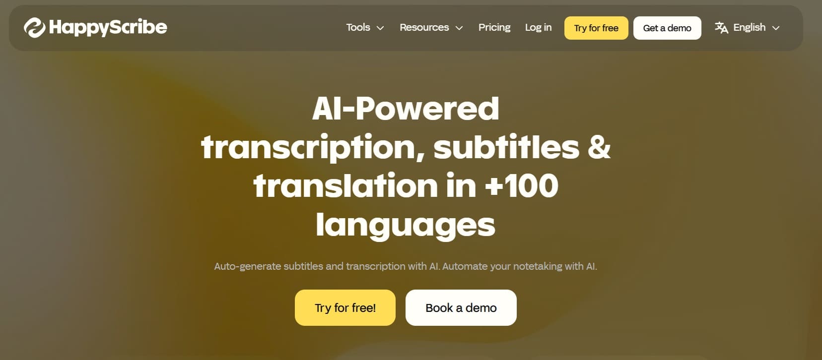 Happy Scribe AI subtitle and transcription tool