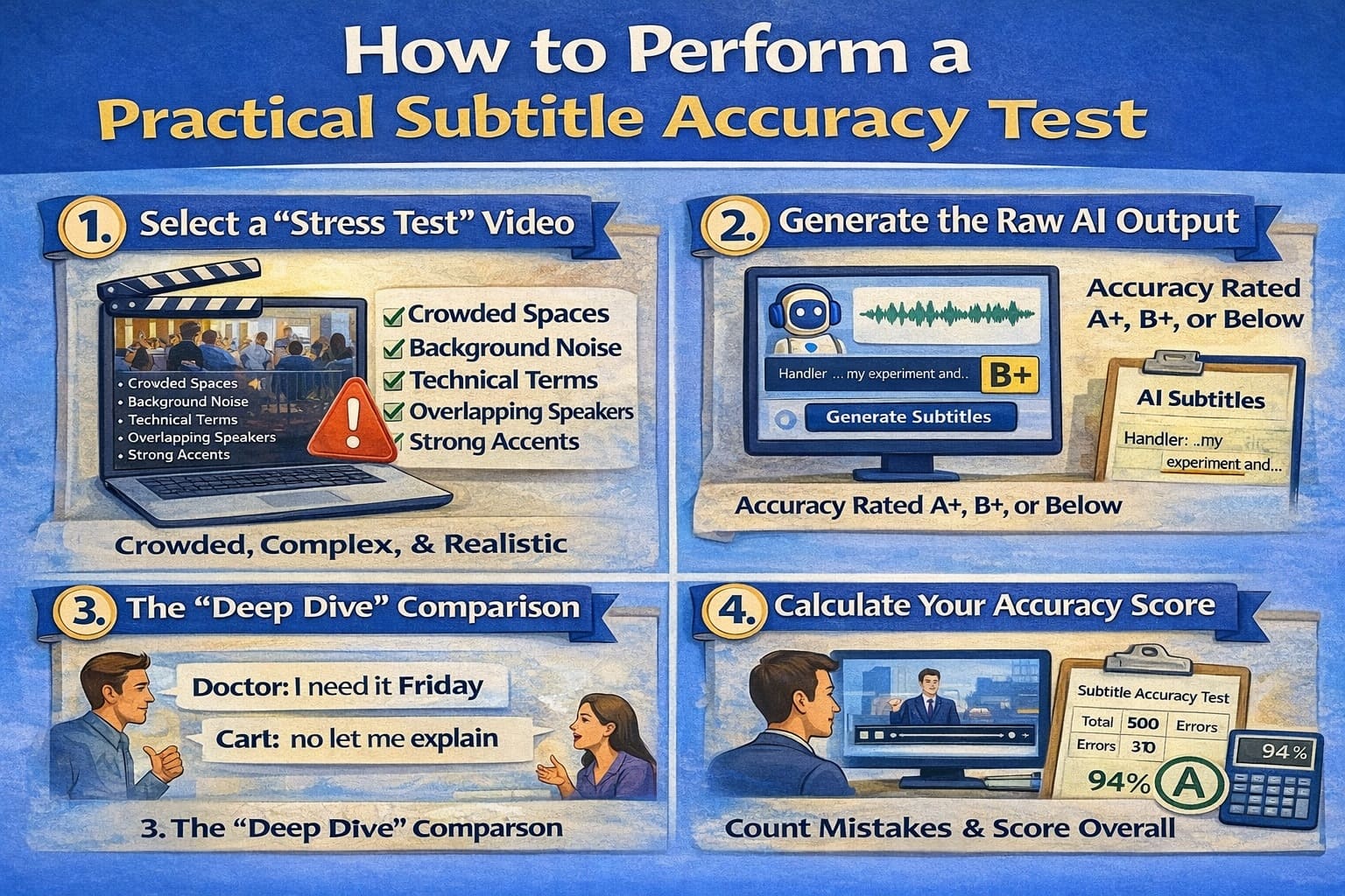 How to perform a practical AI subtitle accuracy test step by step